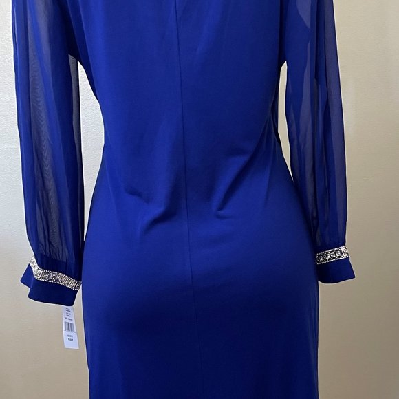Glamour, Women's Dress, size 10, blue with open long sleeves and cuffs. - Picture 9 of 9